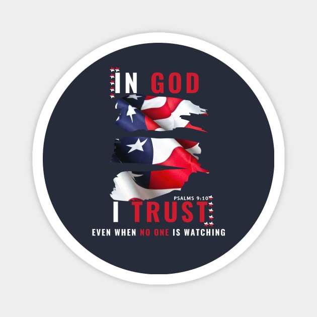 In God I Trust - Psalms 9:10 Magnet by Ruach Runner